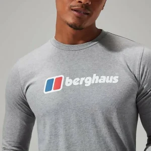 Men's Big Logo Long Sleeve Tee Dark Grey^Berghaus Discount
