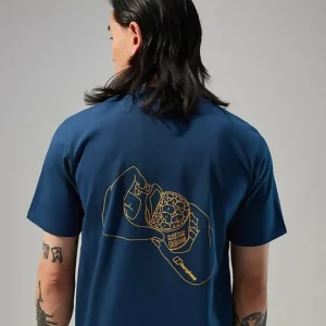 Mens Hike Beans Short Sleeve Tee - Dark Blue^Berghaus Outlet