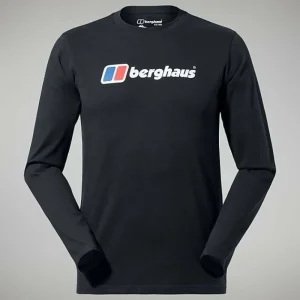 Men's Organic Big Logo Long Sleeve Tee Black^Berghaus Online