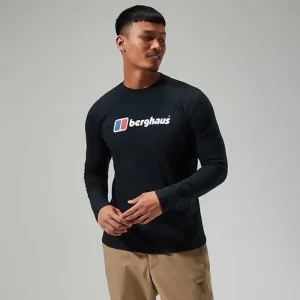 Men's Organic Big Logo Long Sleeve Tee Black^Berghaus Online