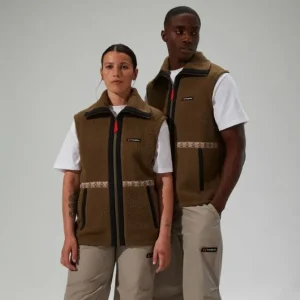 Unisex Rhynie Aztec Fleece Gilet - Brown/Black^Berghaus Clearance