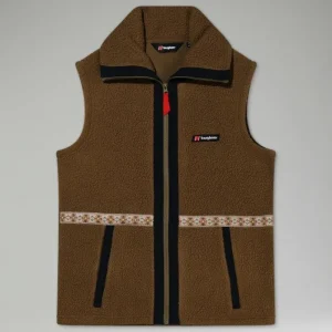Unisex Rhynie Aztec Fleece Gilet - Brown/Black^Berghaus Clearance