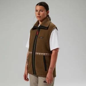 Unisex Rhynie Aztec Fleece Gilet - Brown/Black^Berghaus Clearance