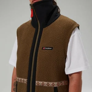 Unisex Rhynie Aztec Fleece Gilet - Brown/Black^Berghaus Clearance