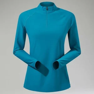 Women's 24/7 Half Zip Long Sleeve Tech Tee - Turquoise^Berghaus New