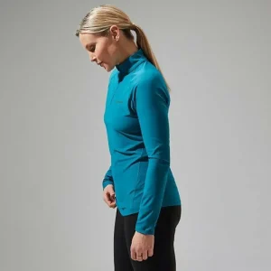 Women's 24/7 Half Zip Long Sleeve Tech Tee - Turquoise^Berghaus New