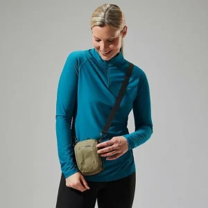Women's 24/7 Half Zip Long Sleeve Tech Tee - Turquoise^Berghaus New