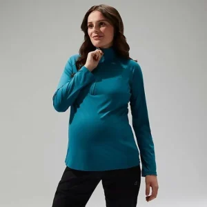 Women's 24/7 Half Zip Maternity Long Sleeve Tech Tee - Turquoise^Berghaus Discount