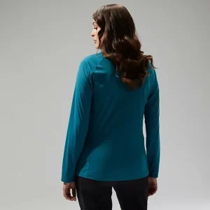 Women's 24/7 Half Zip Maternity Long Sleeve Tech Tee - Turquoise^Berghaus Discount