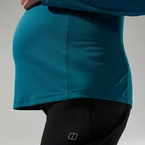 Women's 24/7 Half Zip Maternity Long Sleeve Tech Tee - Turquoise^Berghaus Discount
