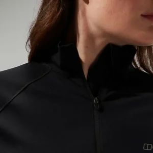 Women's 24/7 Half Zip Maternity Long Sleeve Tech Tee Black^Berghaus Fashion