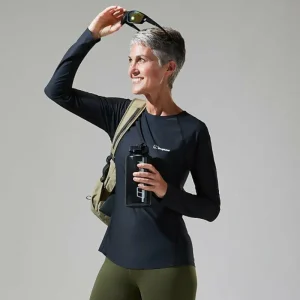 Women's 24/7 Long Sleeve Crew Base Layer - Black^Berghaus Shop