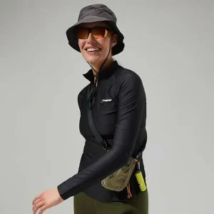 Women's 24/7 Tech Tee Long Sleeve Half Zip - Black^Berghaus Clearance