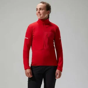 Women's MTN Arete LB Half Zip - Red^Berghaus Clearance