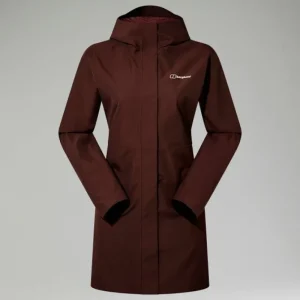 Women's Omeara Long Waterproof Jacket - Brown^Berghaus Clearance