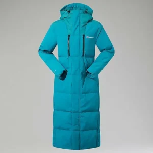 Women's Saffren Duster Hooded Down Insulated Jacket - Turquoise^Berghaus Shop