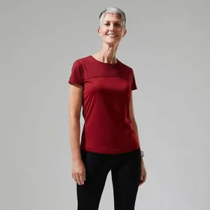 Women's Voyager Tech Tee Super Stretch Crew - Dark Red^Berghaus Sale
